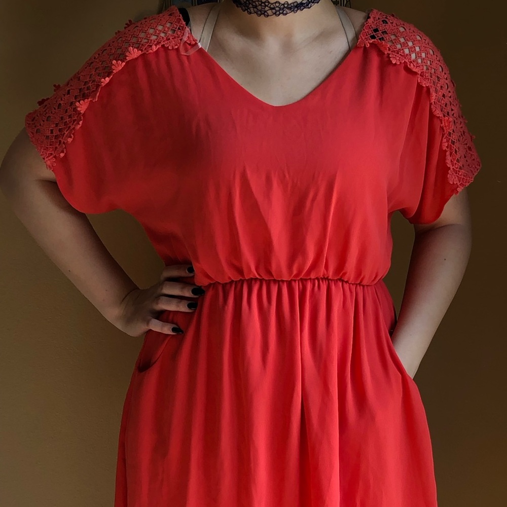 Salmon Mini Dress